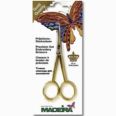 TIJERA MADEIRA DORADA CUCHILLA RECTA (12CM/4,5") - Imagen 2